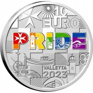 Реверс монеты Мальта, 10 евро, 2023, Европрайд Мальта