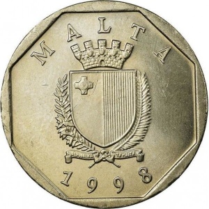 Аверс монеты Мальта, 5 центов, 1991-2007