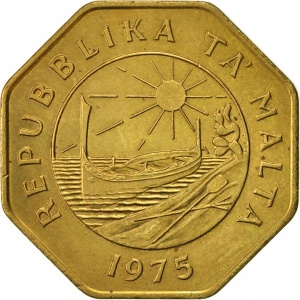 Аверс монеты Мальта, 25 центов, 1975