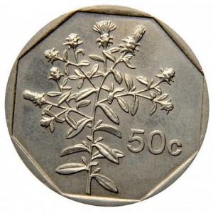 Реверс монеты Мальта, 50 центов, 1991-2007