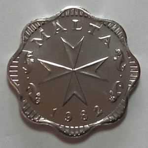 Аверс монеты Мальта, 2 миля, 1982, 10 лет с момента перехода на десятичную систему