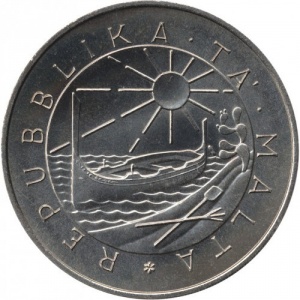 Аверс монеты Мальта, 1 лира, 1984, ФАО - Всемирная конференция по рыбному хозяйству