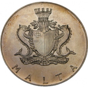 Аверс монеты Мальта, 2 лиры, 1972, Форт Сант-Анджело