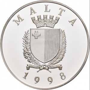 Аверс монеты Мальта, 5 лир, 1998, 200 лет восстанию против французов