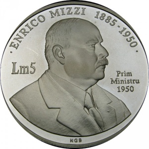 Реверс монеты Мальта, 5 лир, 2001, Энрико Мицци
