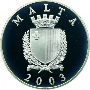 Аверс монеты Мальта, 5 лир, 2003, Сэр Адриано Дингли