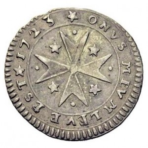 Реверс монеты Мальта, 2 тари, 1723