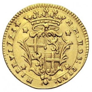Реверс монеты Мальта, 2 цехина, 1723-1724