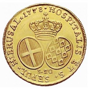 Реверс монеты Мальта, 20 скудо, 1778