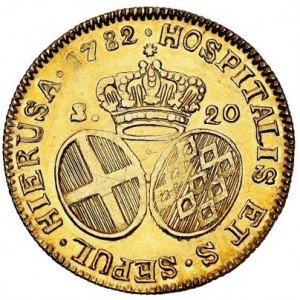 Реверс монеты Мальта, 20 скудо, 1782