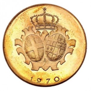 Аверс монеты Мальтийский орден, 10 грано, 1970