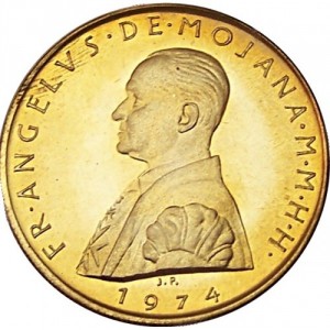 Аверс монеты Мальтийский орден, 10 грано, 1974-1977