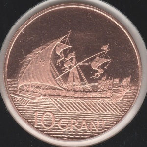Реверс монеты Мальтийский орден, 10 грано, 1978