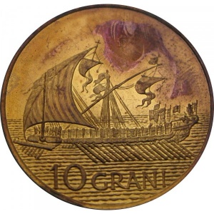 Реверс монеты Мальтийский орден, 10 грано, 1988