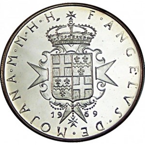 Аверс монеты Мальтийский орден, 9 тари, 1969