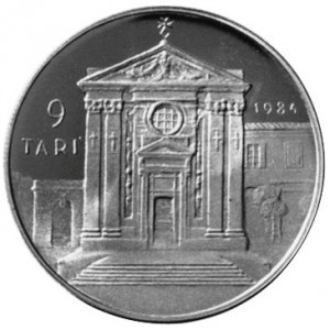 Реверс монеты Мальтийский орден, 9 тари, 1984