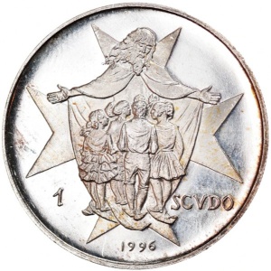 Реверс монеты Мальтийский орден, 1 скудо, 1996-2002