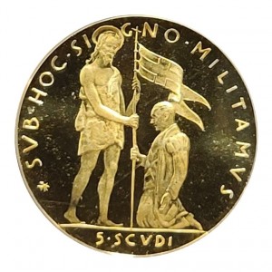 Реверс монеты Мальтийский орден, 5 скудо, 1971-1975