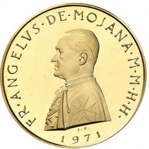 Аверс монеты Мальтийский орден, 10 скудо, 1971