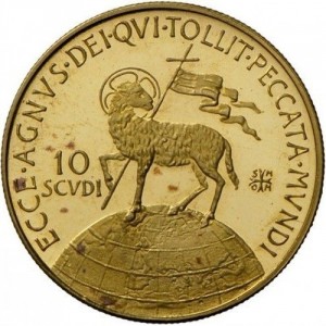 Реверс монеты Мальтийский орден, 10 скудо, 1973