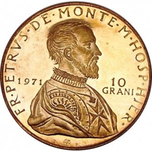 Аверс монеты Мальтийский орден, 10 грано, 1971, 400 лет Битве при Лепанто