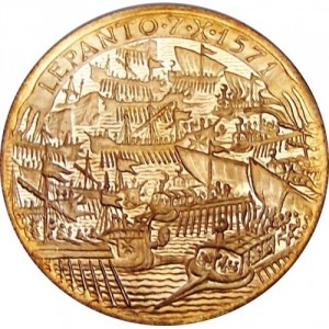 Реверс монеты Мальтийский орден, 10 грано, 1971, 400 лет Битве при Лепанто