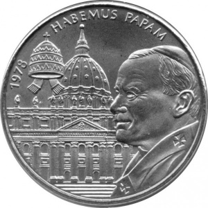 Реверс монеты Мальтийский орден, 1 лира, 2005, Иоанн Павел II /Habemus papam/
