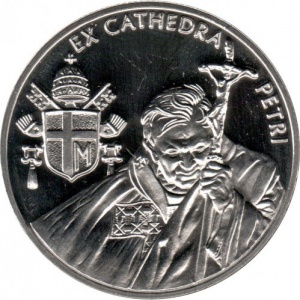 Реверс монеты Мальтийский орден, 10 лир, 2004-2005, Иоанн Павел II /Ex cathedra petri, крест/