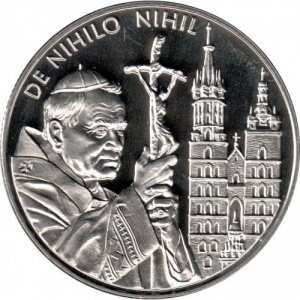 Реверс монеты Мальтийский орден, 10 лир, 2004-2005, Иоанн Павел II /De nihilo nihil/