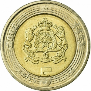 Реверс монеты Марокко, 5 дирхамов, 2002