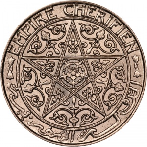Аверс монеты Марокко, 50 сантимов, 1921-1924