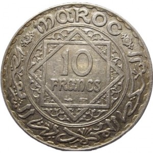 Реверс монеты Марокко, 10 франков, 1929-1934