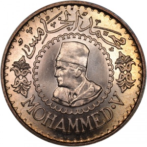 Аверс монеты Марокко, 500 франков, 1956