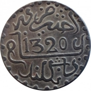 Аверс монеты Марокко, 1/10 риала, 1902-1903
