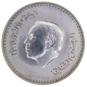 Аверс монеты Марокко, 100 дирхамов, 1987, Открытие монетного двора Рабата