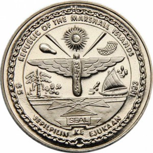 Аверс монеты Маршалловы Острова, 5 долларов, 1993, Элвис Пресли