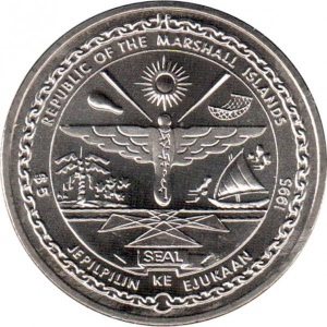 Аверс монеты Маршалловы Острова, 5 долларов, 1995, Рождество