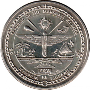 Аверс монеты Маршалловы Острова, 5 долларов, 1995, Джон Кеннеди - Assure the Success of Liberty
