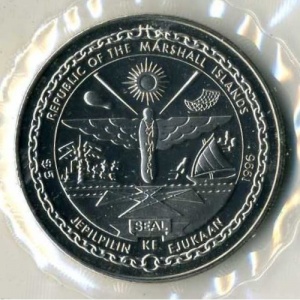 Аверс монеты Маршалловы Острова, 5 долларов, 1996, Китайский гороскоп - Год крысы
