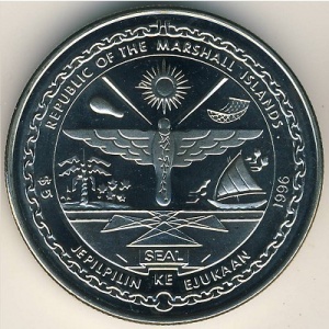 Аверс монеты Маршалловы Острова, 5 долларов, 1996, Классические автомобили - 1903 Ford Model A