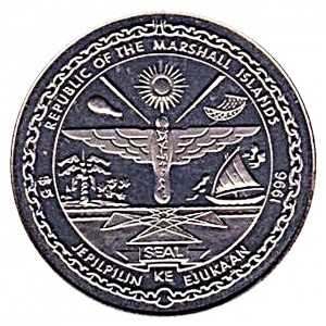 Аверс монеты Маршалловы Острова, 5 долларов, 1996, Кошачьи - Лев
