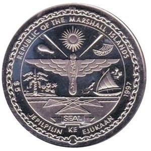 Аверс монеты Маршалловы Острова, 5 долларов, 1997, Китайский гороскоп - Год быка