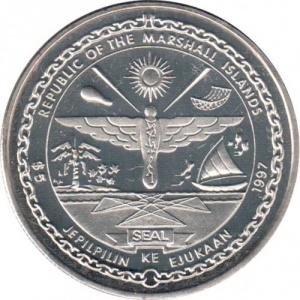 Аверс монеты Маршалловы Острова, 5 долларов, 1997, Героям Корейской войны