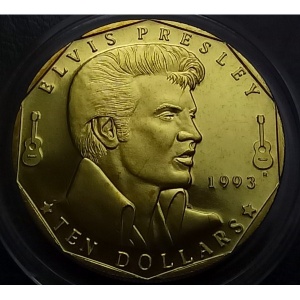 Реверс монеты Маршалловы Острова, 10 долларов, 1993, Элвис Пресли