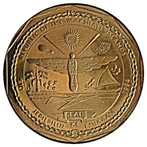 Аверс монеты Маршалловы Острова, 10 долларов, 1994, Меркурий