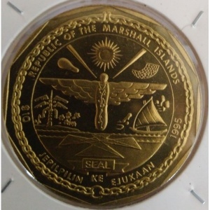 Аверс монеты Маршалловы Острова, 10 долларов, 1995, Мэрилин Монро