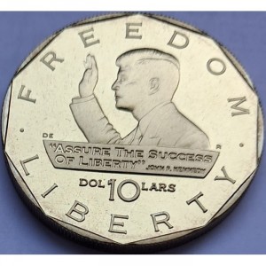 Реверс монеты Маршалловы Острова, 10 долларов, 1995, Джон Кеннеди - Обеспечить успех свободы