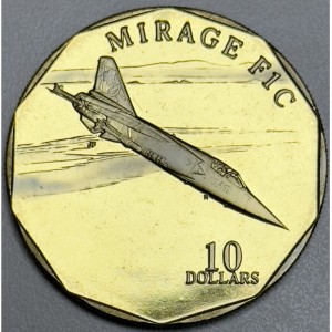 Реверс монеты Маршалловы Острова, 10 долларов, 1995, Истребитель - Mirage F1C