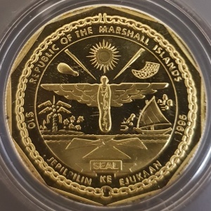 Аверс монеты Маршалловы Острова, 10 долларов, 1996, Шаттл Колумбия