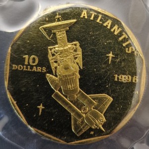 Реверс монеты Маршалловы Острова, 10 долларов, 1996, Космический челнок "Атлантис"